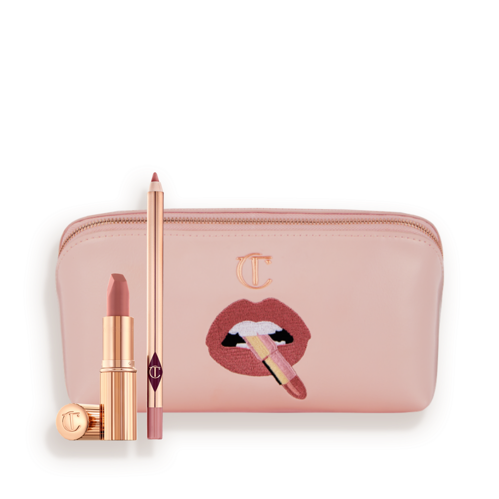 PILLOW TALK LIP KIT & MAKEUP BAG - ICONIC MAKEUP KIT